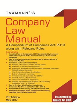 [bb60c] #Full% ^Download* TAXMANN'S Company Law Manual : A Compendium of Companies Act 2013 & Company Rules & Forms, 6/e PB - Taxmann @PDF#