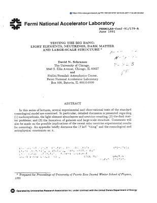 [01da9] @Download~ Testing the Big Bang: Light Elements, Neutrinos, Dark Matter and Large-Scale Structure - National Aeronautics and Space Administration ^e.P.u.b@