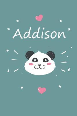 [596bc] #R.e.a.d% %O.n.l.i.n.e^ Addison: A cute personalized panda notebook/ diary for girls and women, with 100 lined pages in 6x9 inch format. Personal Diary Personalized Journal Customized Journal -  *P.D.F^